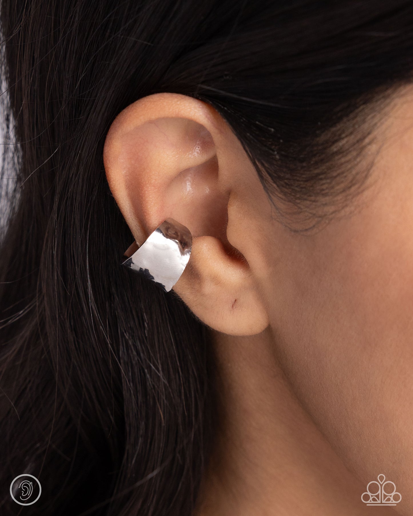 Warped Wonder - Silver Cuff Earrings