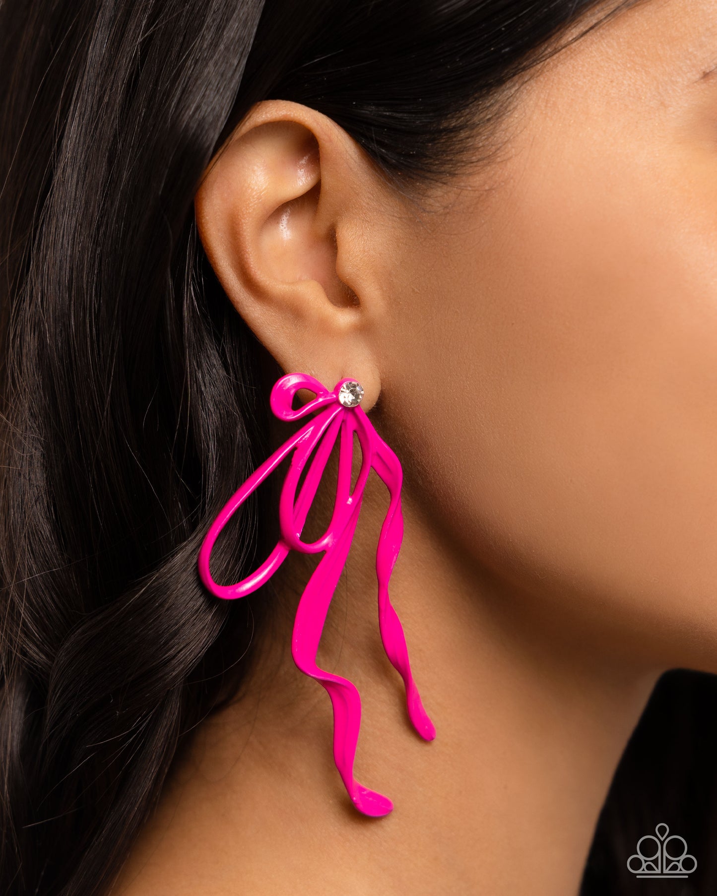 Trendy Tapestry - Pink Post Earrings