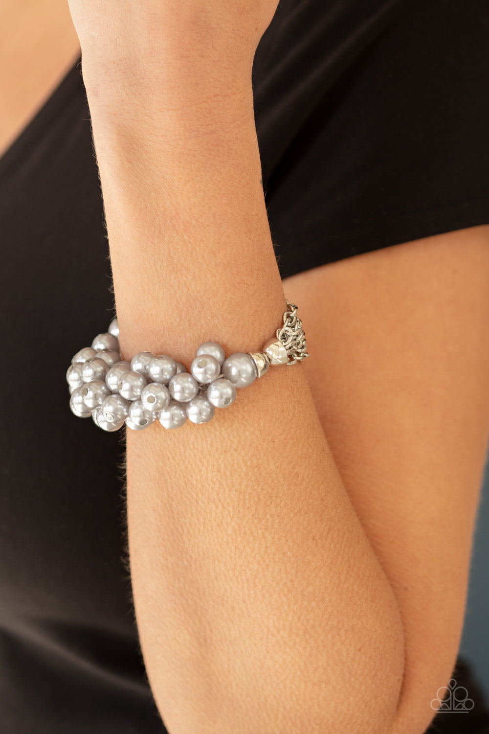 Up Class Clash - Silver Pearl Bracelet