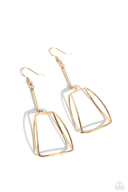 New Releases 10/25 Trapezoidal Transcendence - Gold Earrings