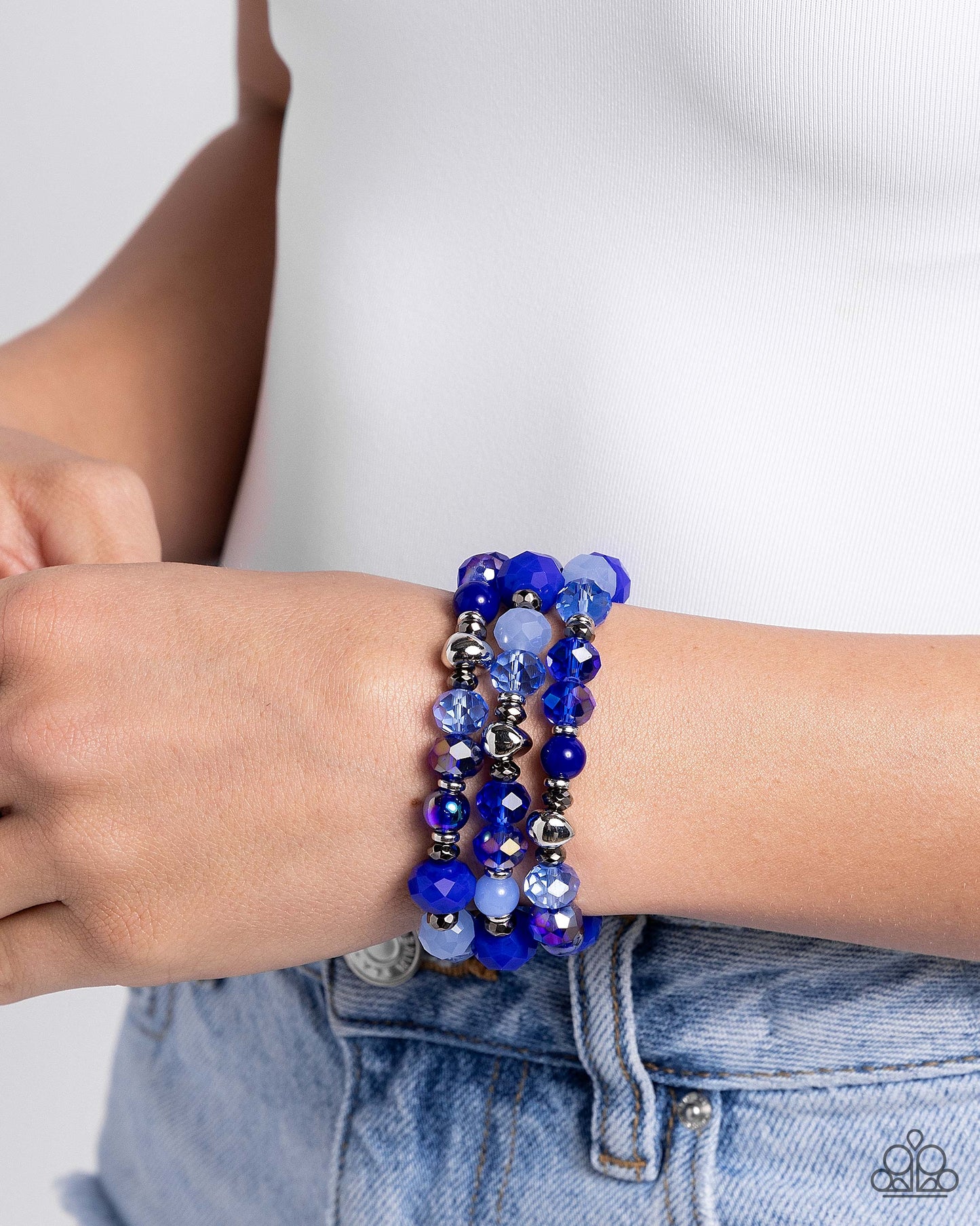 New Releases 7/23 Stack of GLASS - Blue Bracelets