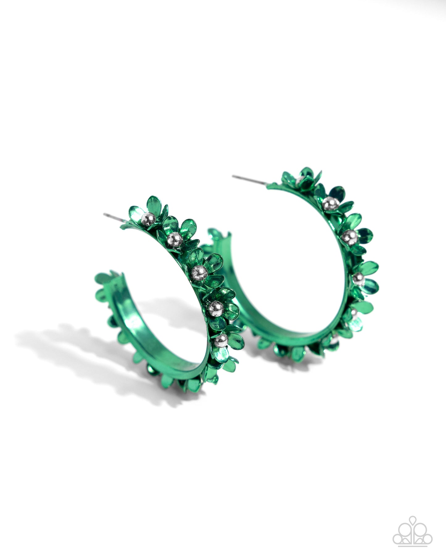 New Releases 4/26 Fashionable Flower Crown - Green Hoop Earrings