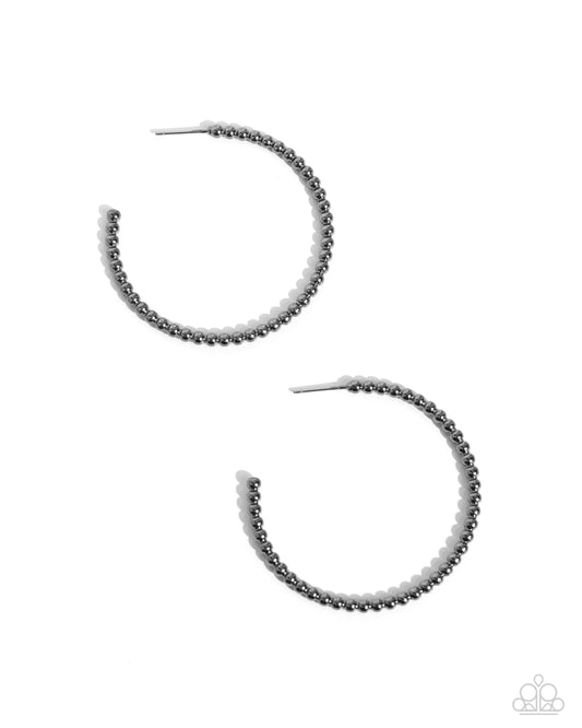 New Releases 7/15 Manufactured Monochromatic - Black Hoop Earrings