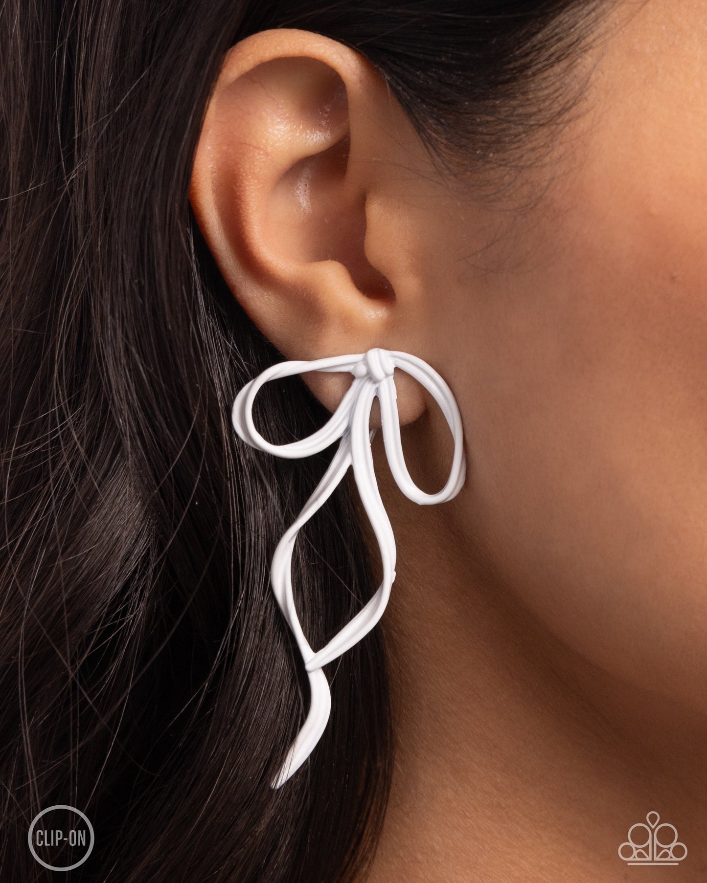 New Releases 6/19 Vow To BOW - White Clip-on Earrings