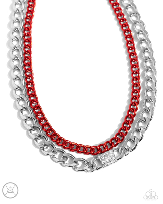 Exaggerated Effort - Red Choker Necklace