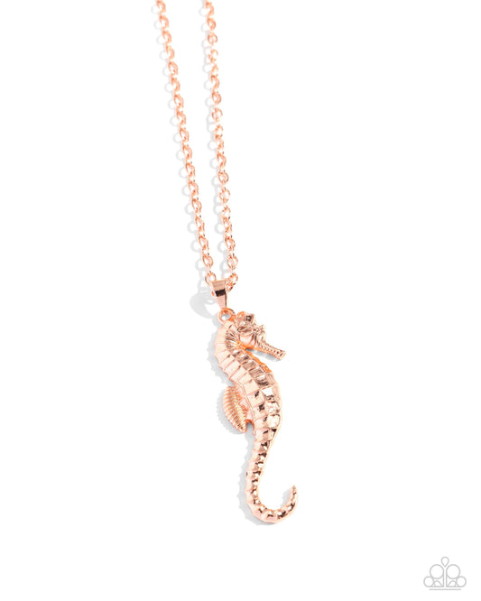 New Releases 6/13 Sparkling Seahorse - Copper Necklace