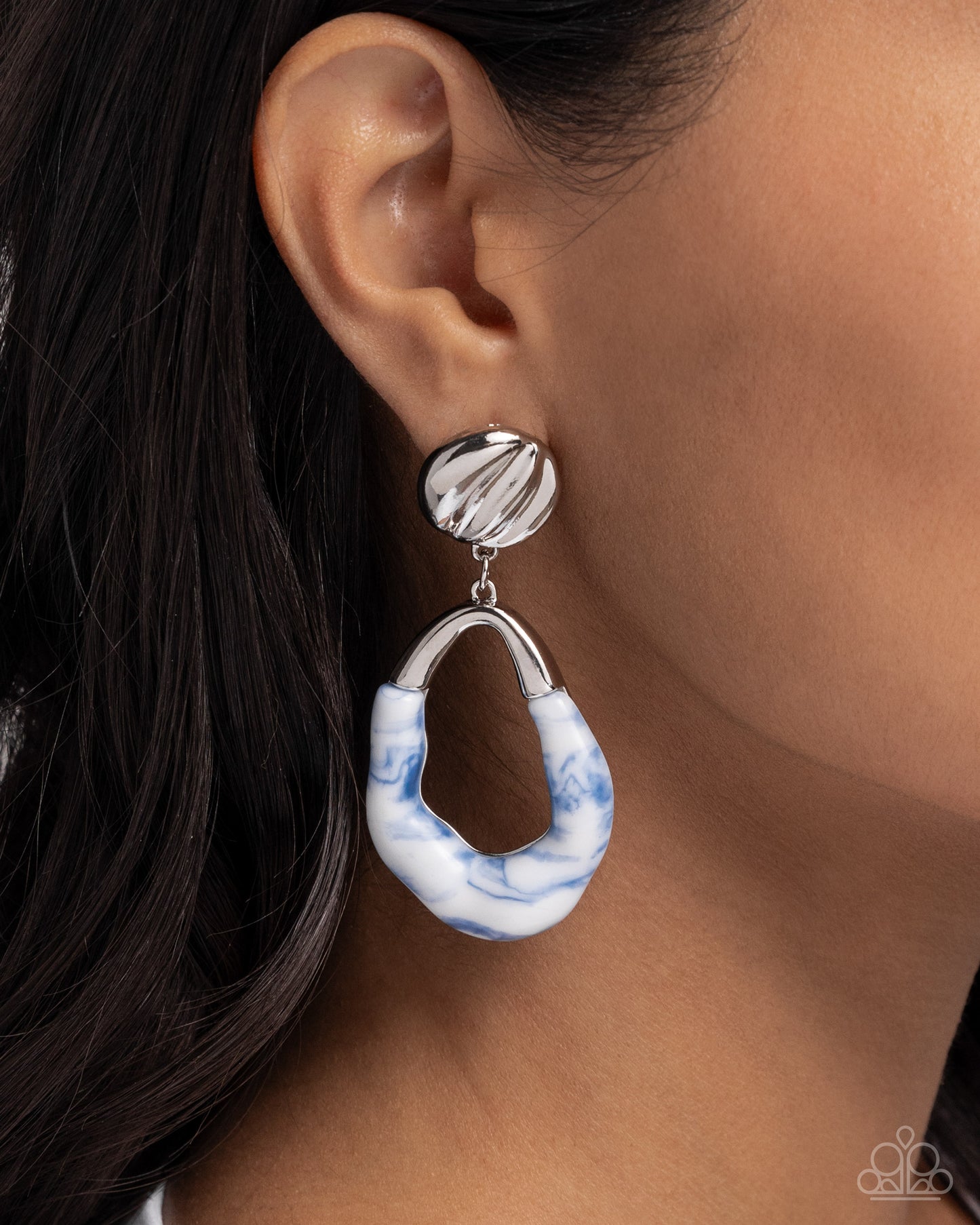 New Releases 6/4 High-Sheen Swirls - Blue Post Earrings