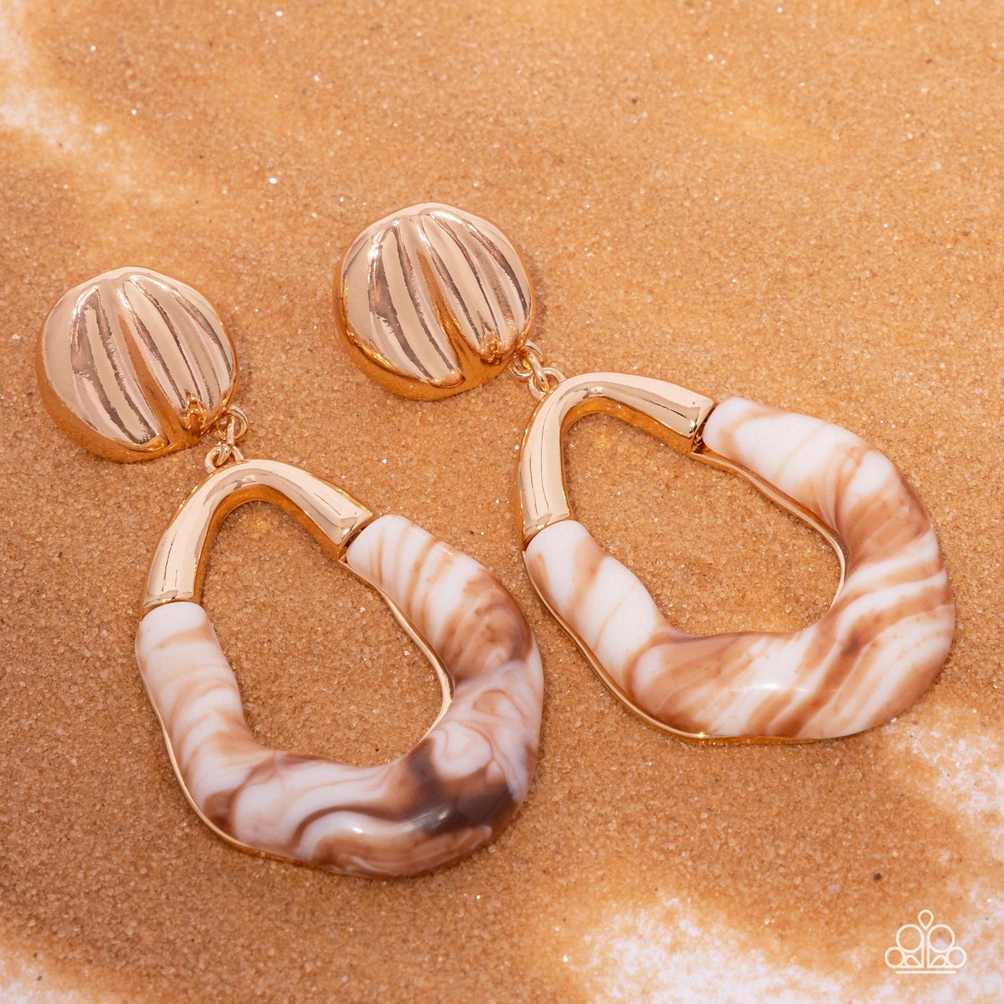 New Releases 9/10 High-Sheen Swirls - Gold Post Earrings