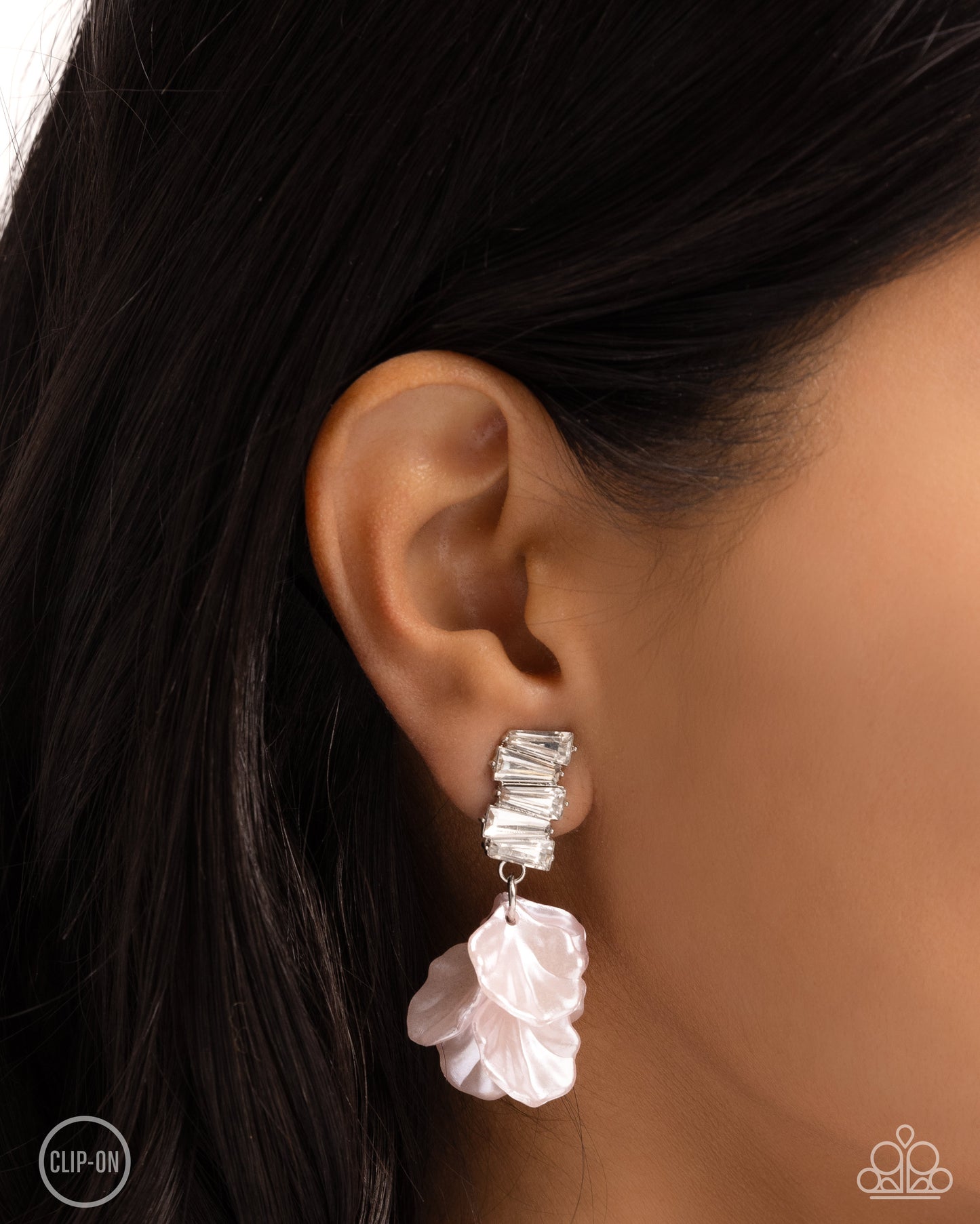 New Releases 7/18 Stacked Sprigs - Pink Clip-on Earrings