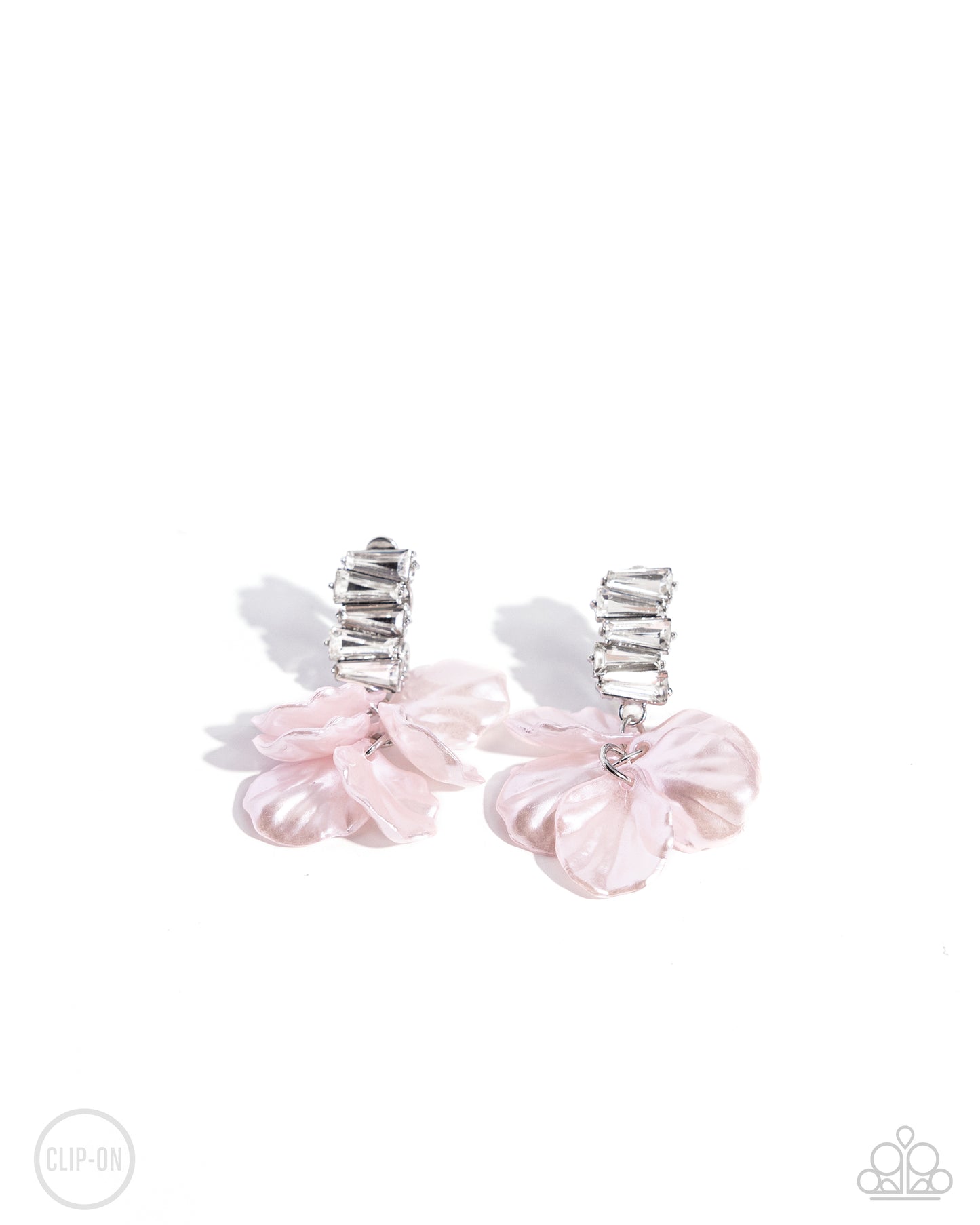 New Releases 7/18 Stacked Sprigs - Pink Clip-on Earrings