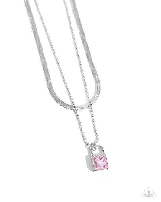 Paparazzi Accessories Padlock Possession - Pink Necklace