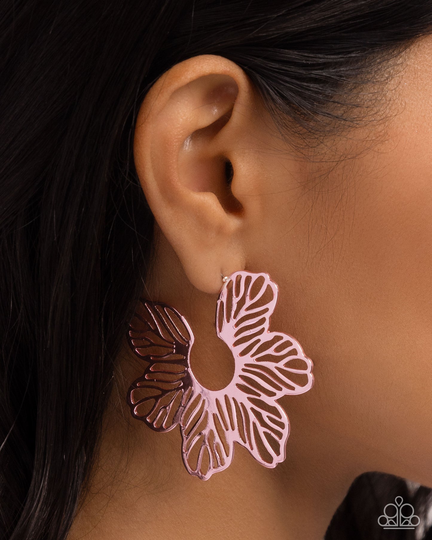 New Releases 6/4 Floral Fame - Pink Hoop Earrings