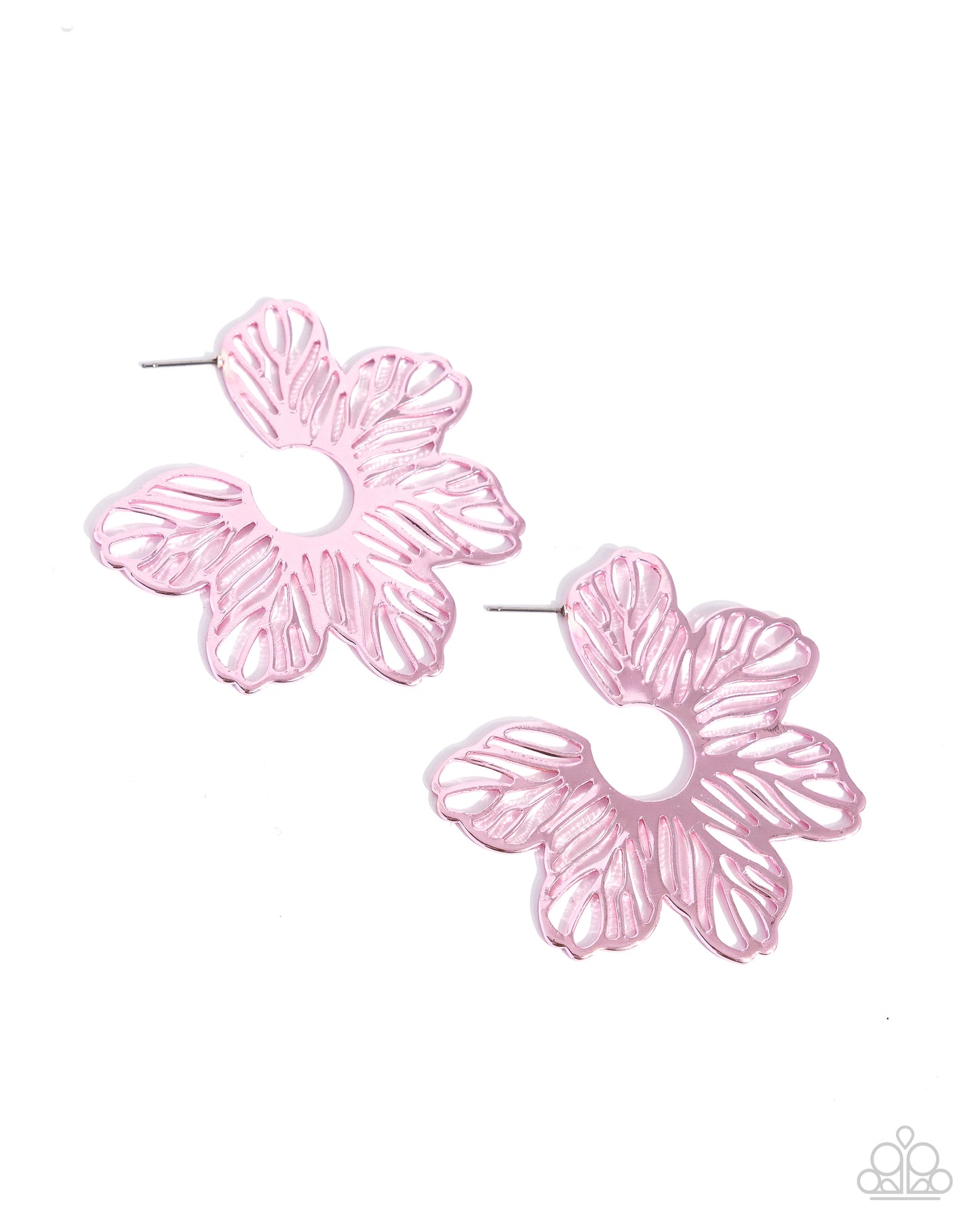 New Releases 6/4 Floral Fame - Pink Hoop Earrings