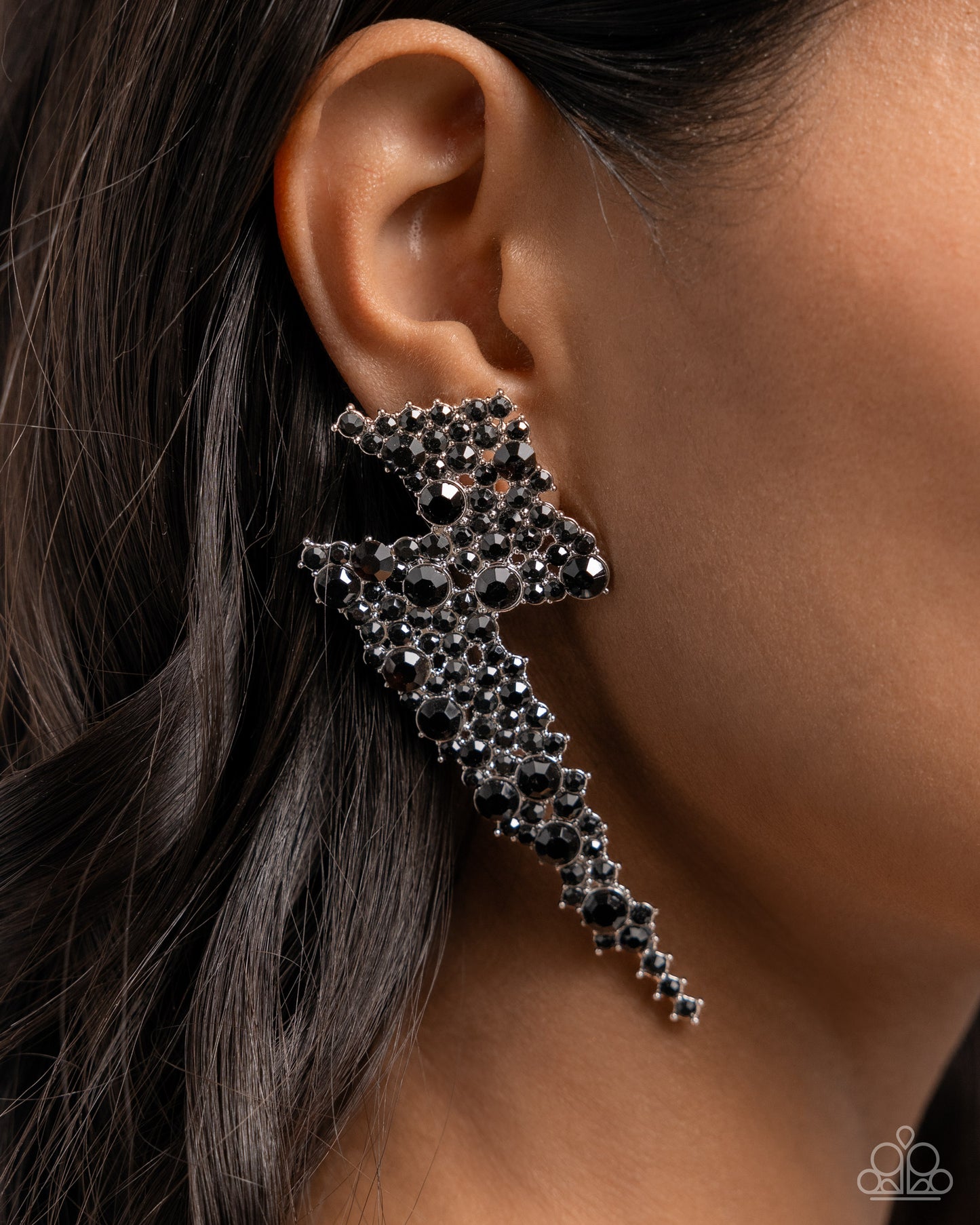 Electric Effulgence - Black Post Earrings