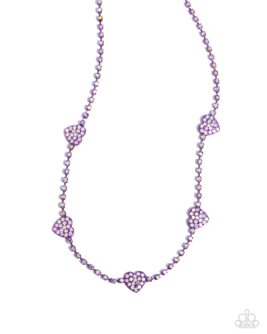 New Releases 6/12 Homecoming Hearts - Purple Necklace