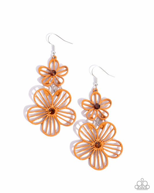 New Releases 8/16 Textured Tiers - Orange Earrings