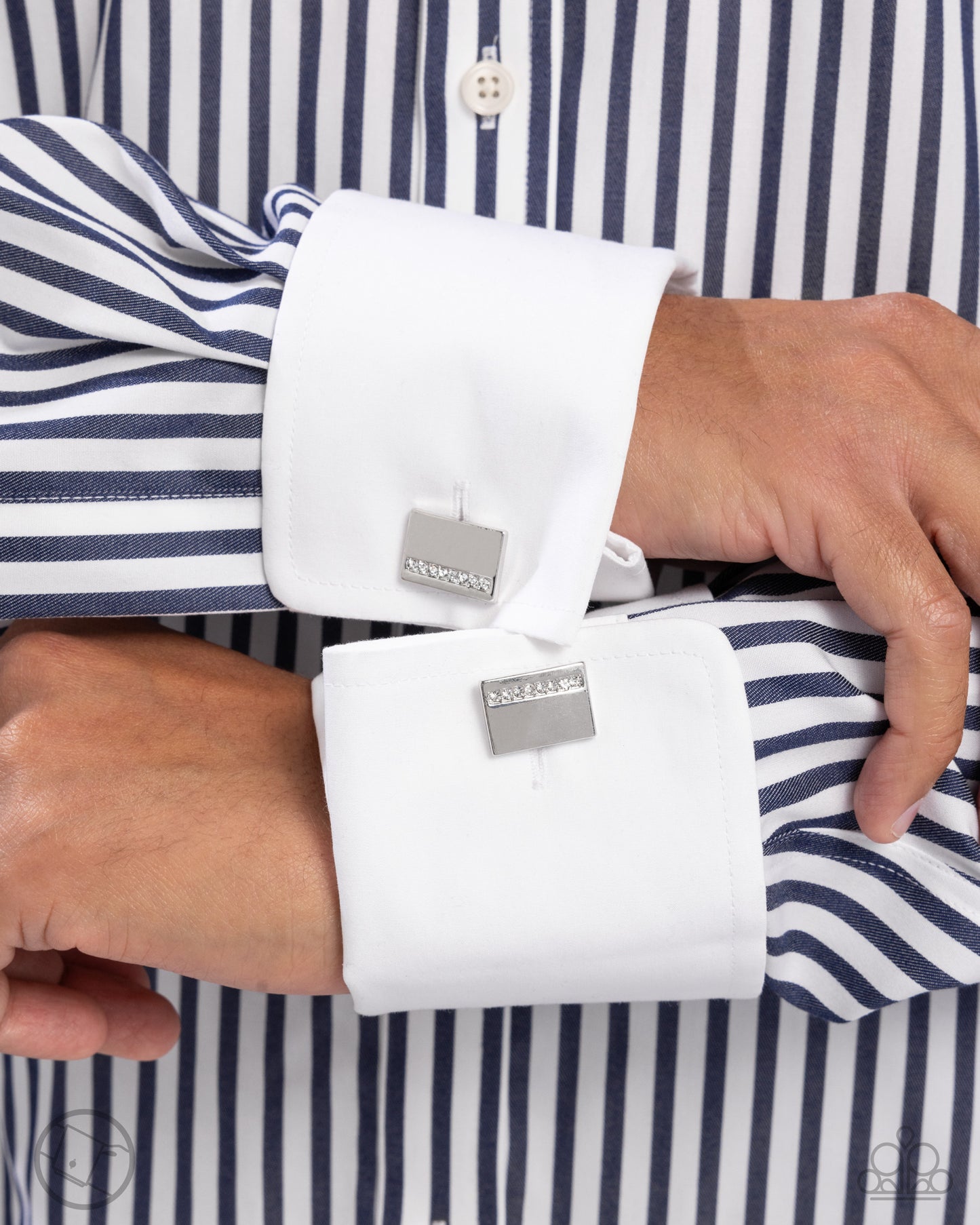 New Releases 8/20 Lined Leader - White Cuff Links