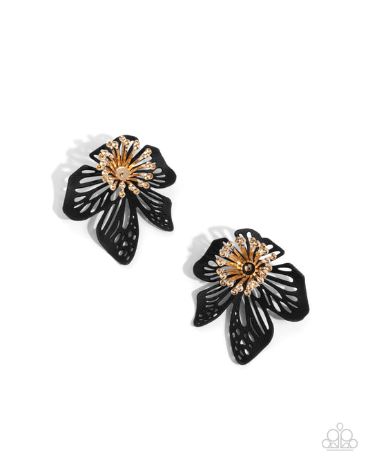 New Releases 10/26 Wonderland Wallflower - Black Post Earrings