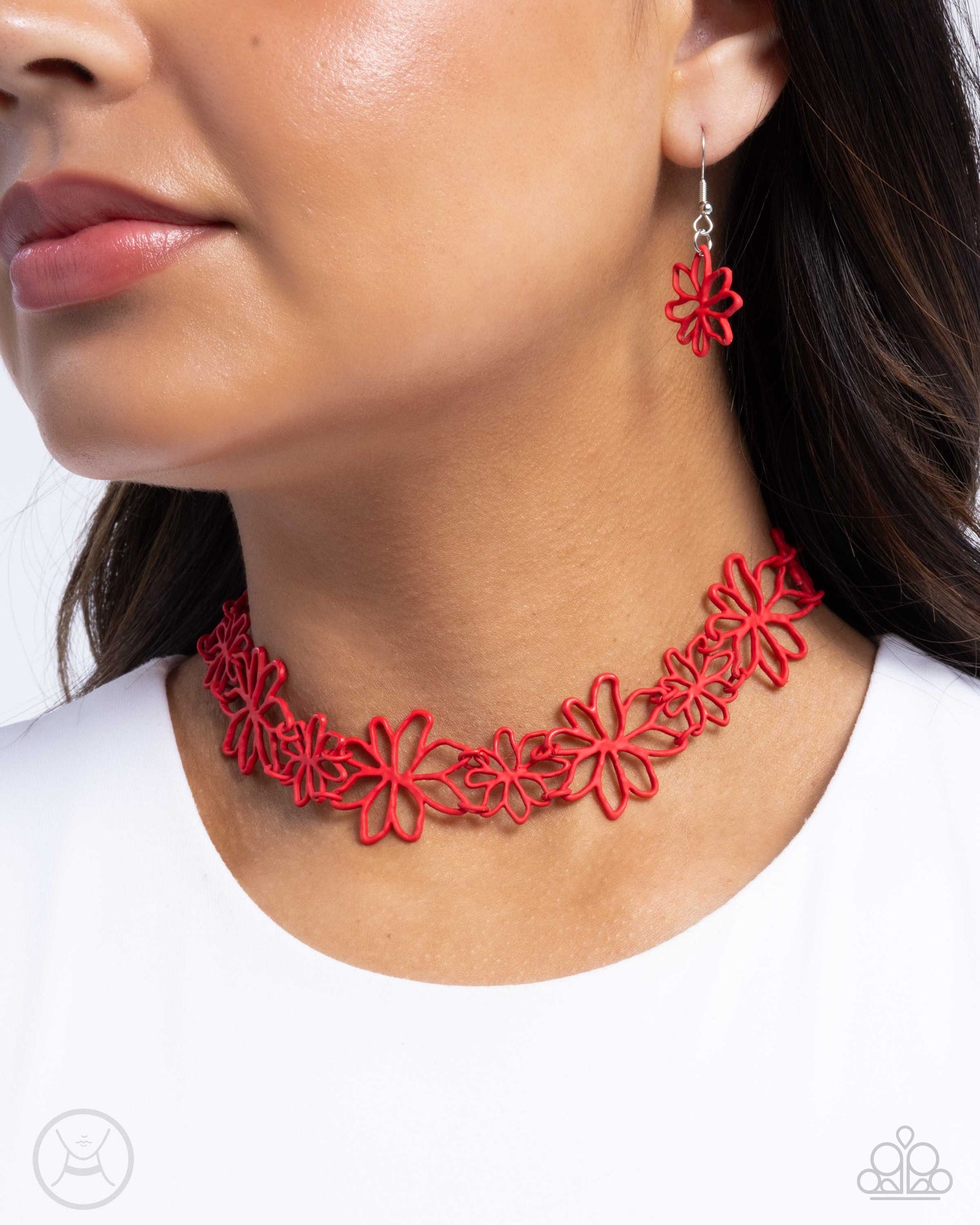 New Releases 10/5 Bouquet Blend - Red Choker Necklace