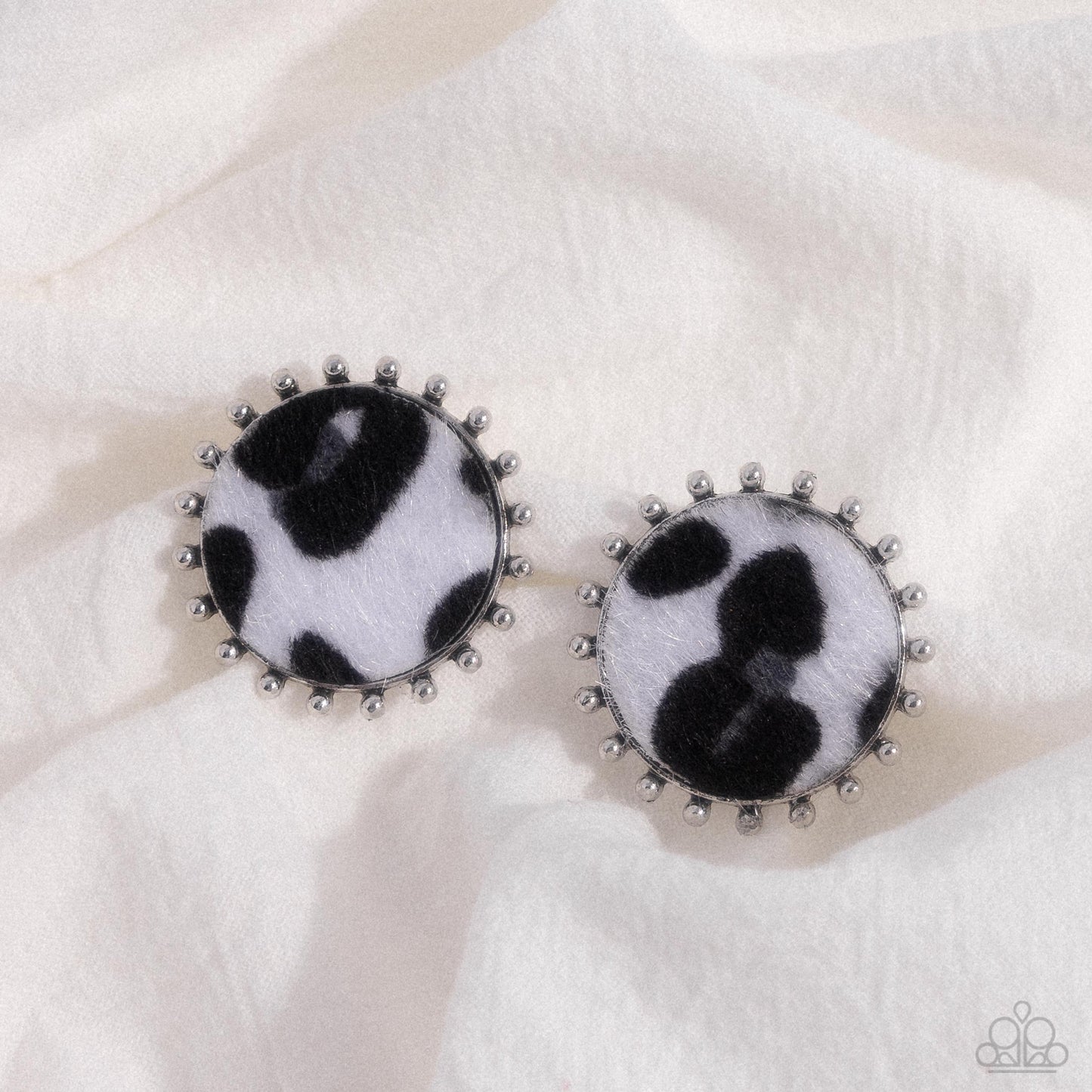 New Releases 10/5 Cowhide Couture - Black Post Earrings