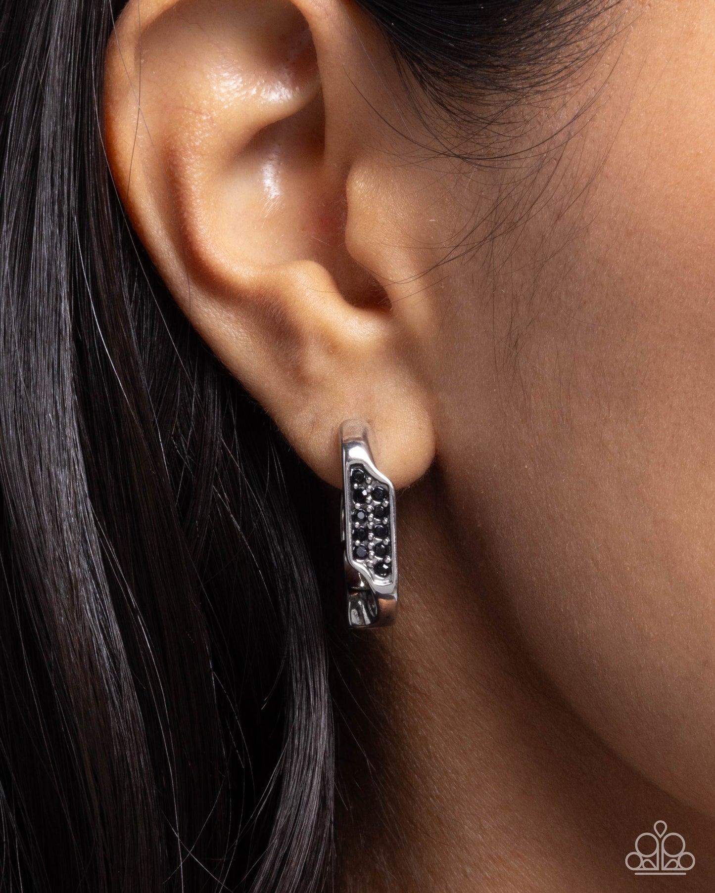 New Releases 9/24 Warped Welcome - Black Hinge Hoop Earrings