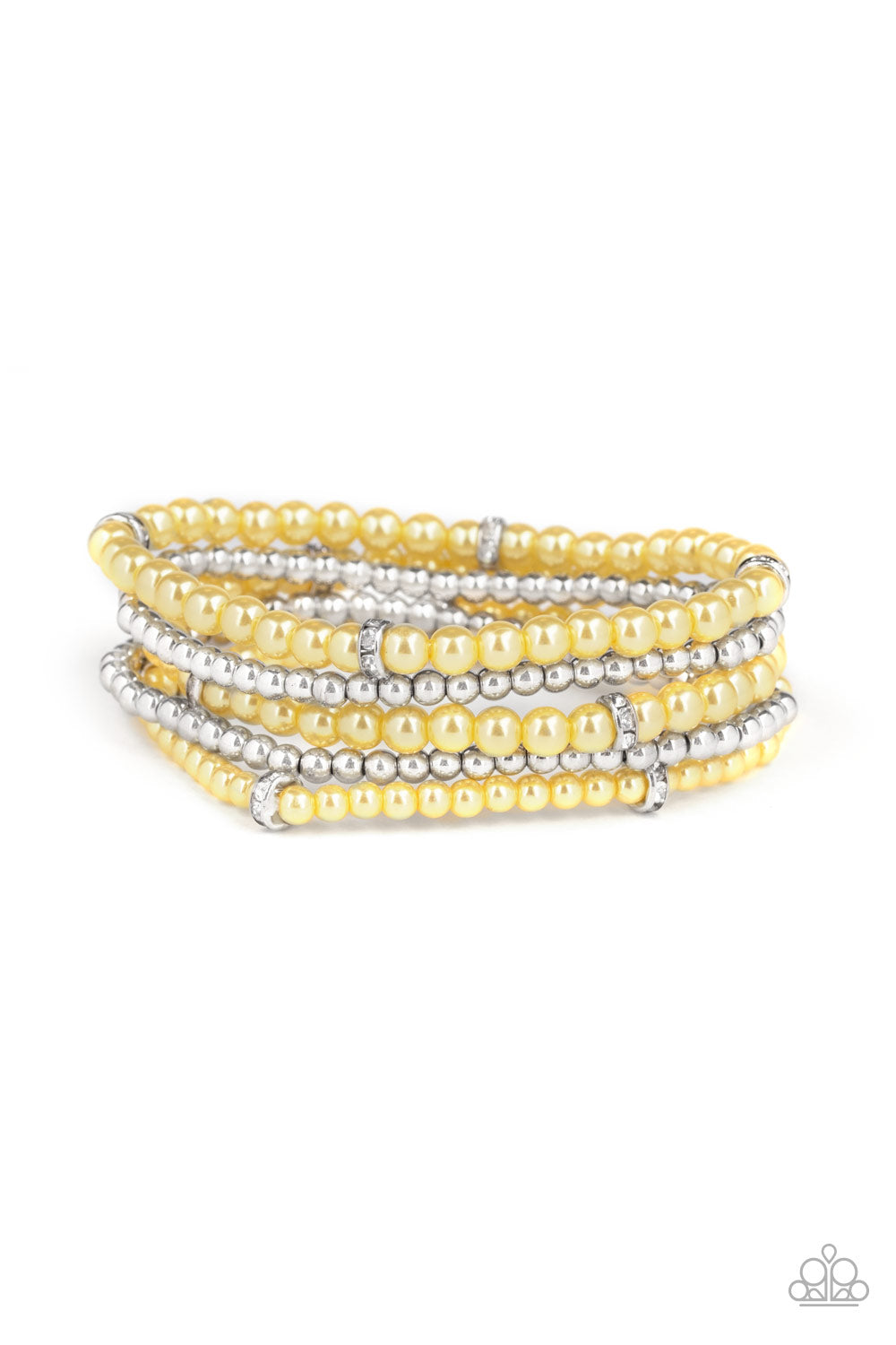 New Relaease 7/15 Fiercely Frosted - Yellow Bracelet Paparazzi