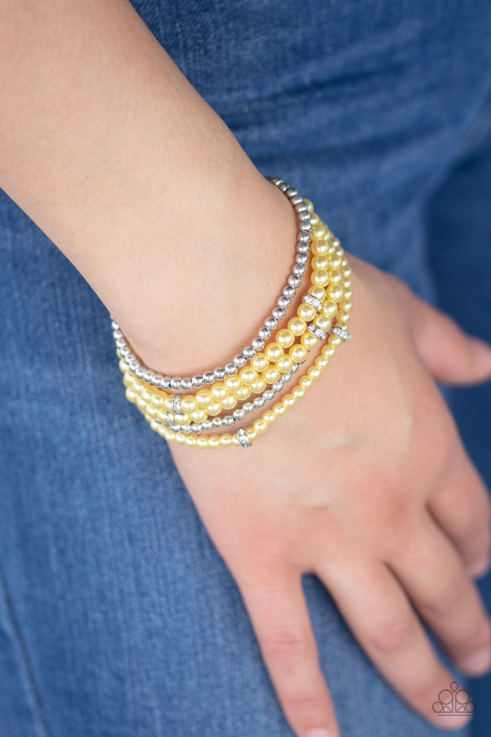 New Relaease 7/15 Fiercely Frosted - Yellow Bracelet Paparazzi