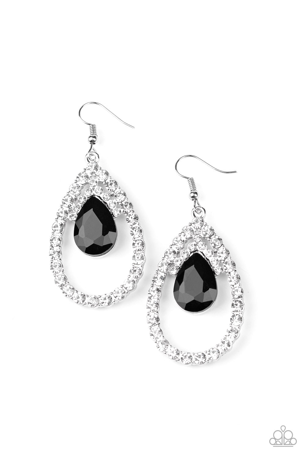 New Releases 4/22 Trendsetting Twinkle - Black bling earrings Paparazzi Accessories