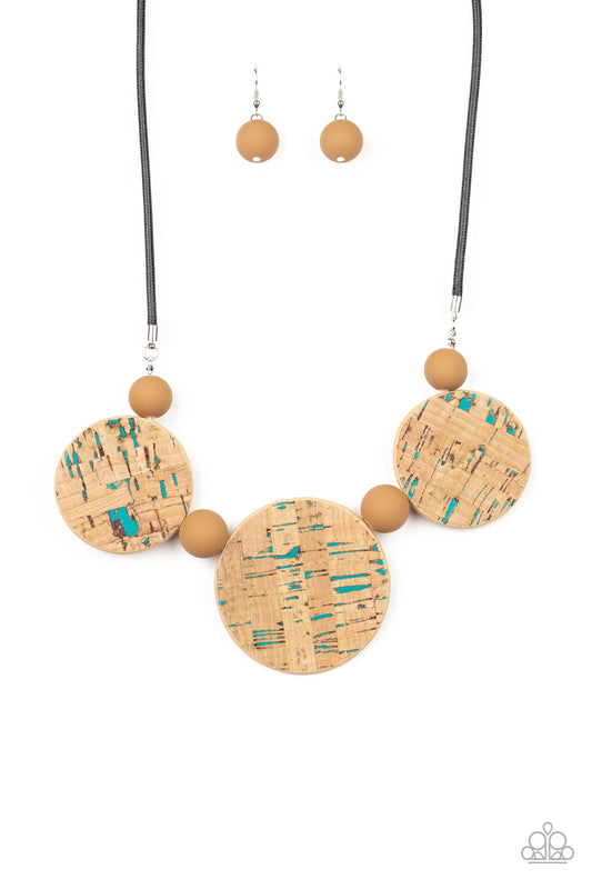 Pop The Cork - Blue Cork Necklace Paparazzi