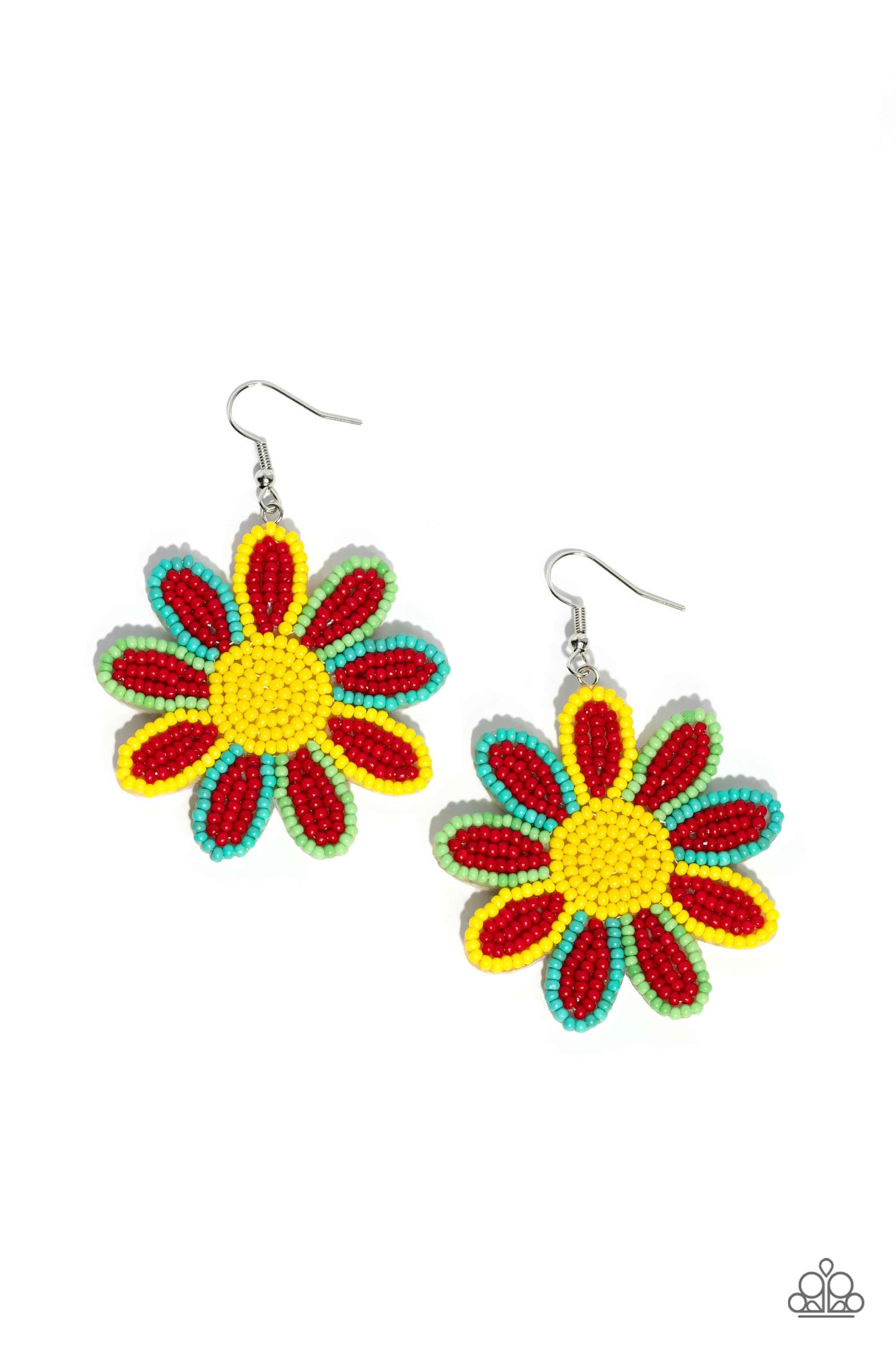 New Releases 9/7 Decorated Daisies - Red Earrings