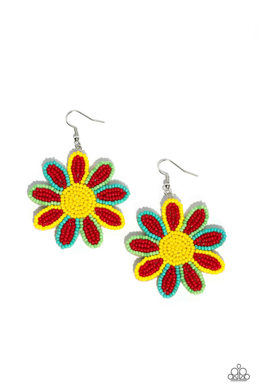 New Releases 9/7 Decorated Daisies - Red Earrings