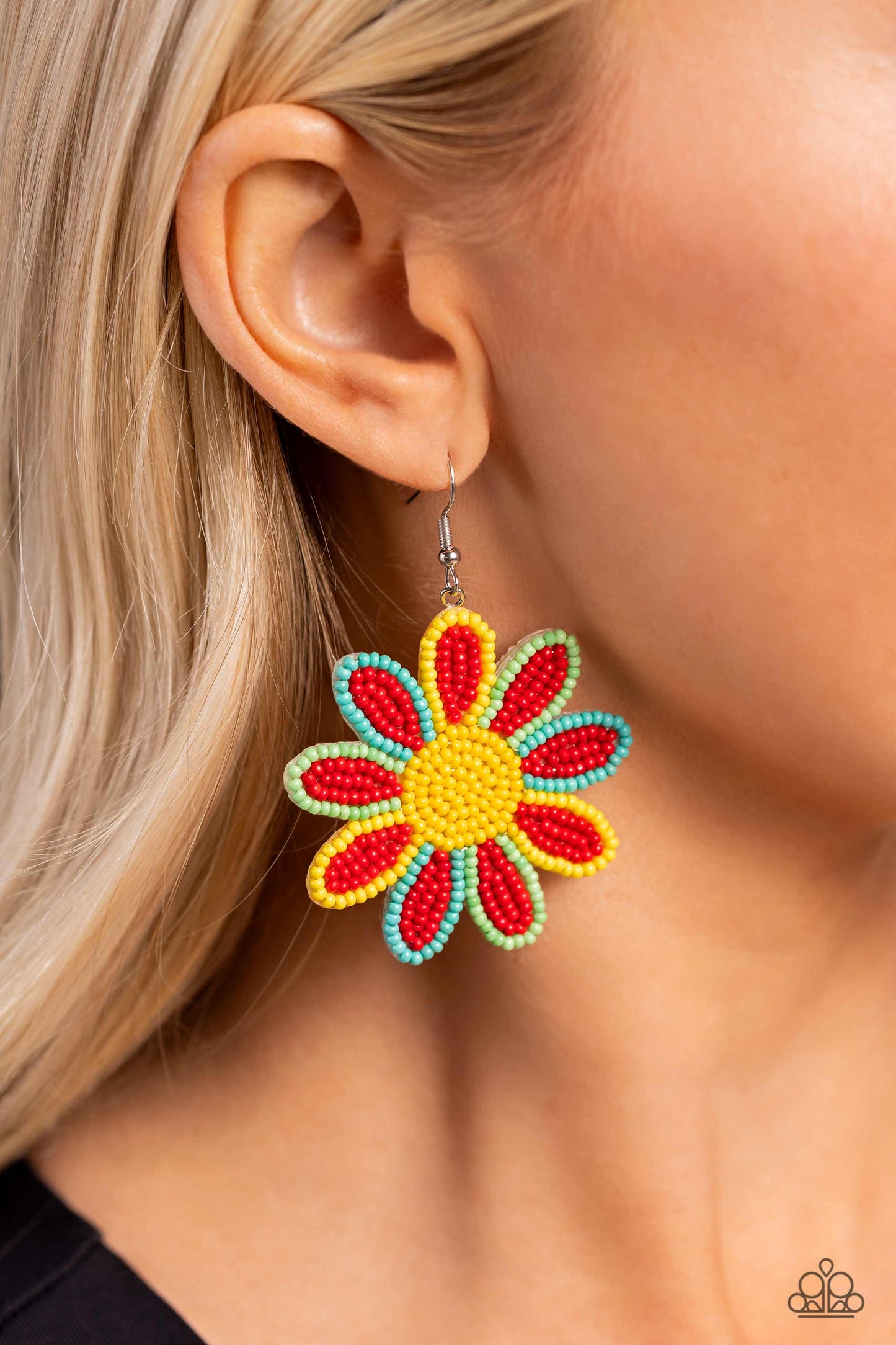 New Releases 9/7 Decorated Daisies - Red Earrings