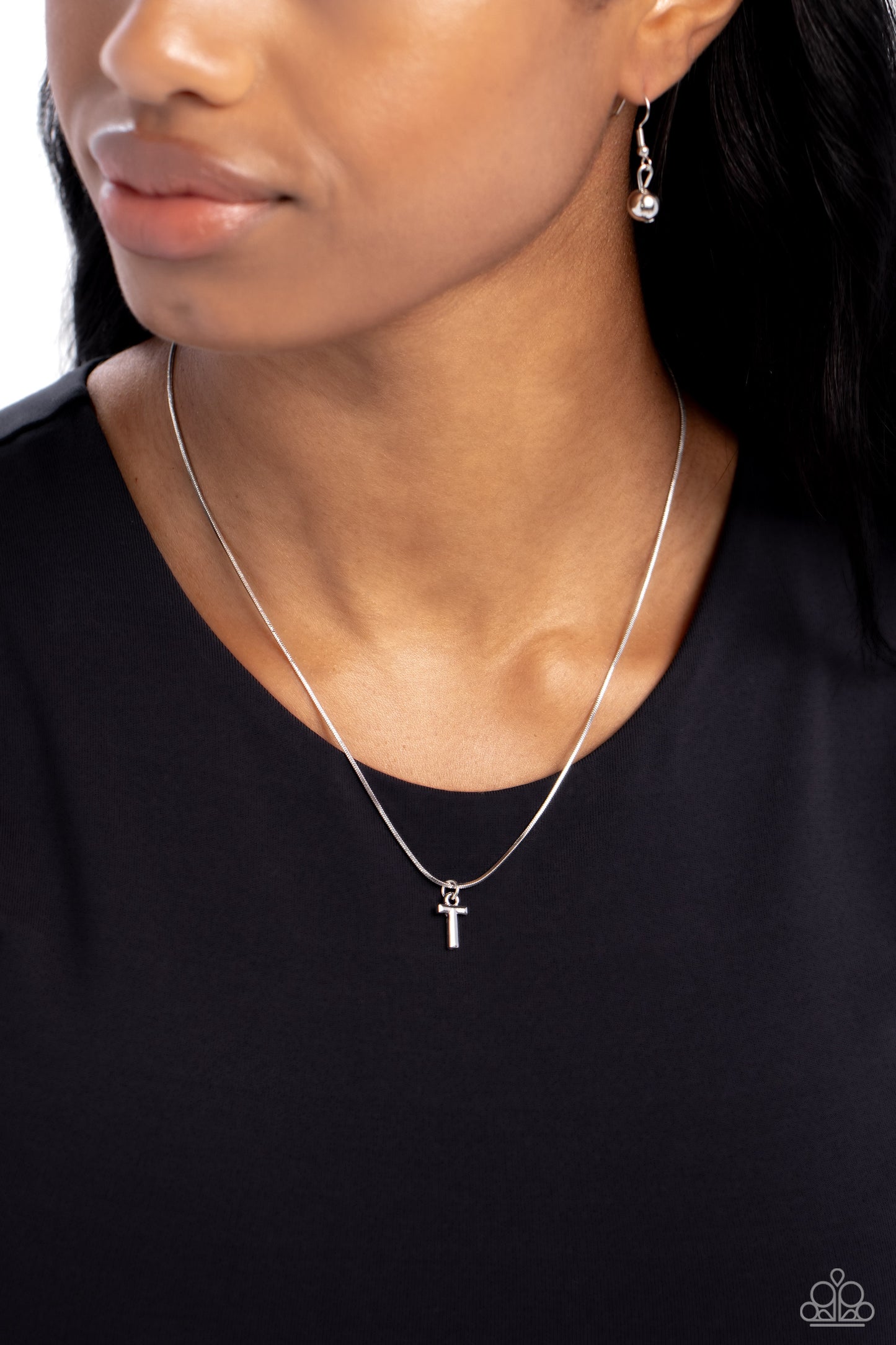 New Releases 10/18 Seize the Initial - Silver - T Necklace