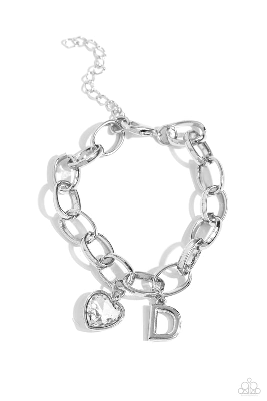 New Releases 11/23 Guess Now Its INITIAL - White - D Bracelet